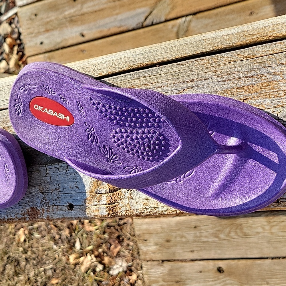 Women's Okabashi Flip Flops Beach Shoes Small (6). Made In USA. Almost Like New - Picture 3 of 7